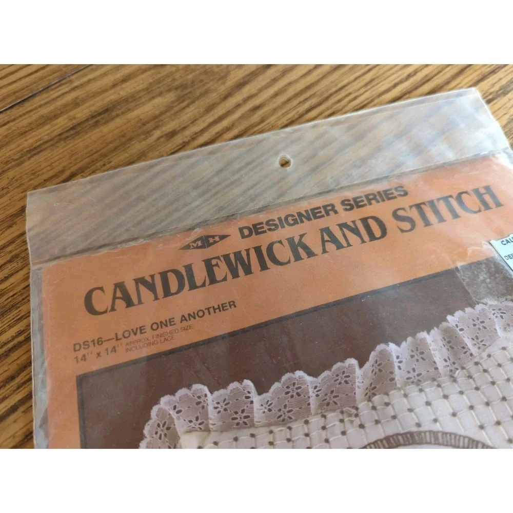 New Sealed Vintage Love One Another Candlewicking Embroidery Pillow Kit 14 X 14